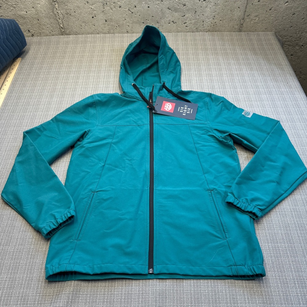 New 686 Six Eight Six Unix Jacket Mens Small Deep Lake‎ Teal Green